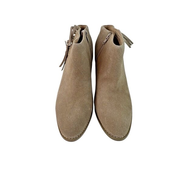New Vionic Faros Comfort Ankle Booties Womens Size 9 Light Tan Suede Leather Zip - Picture 13 of 14